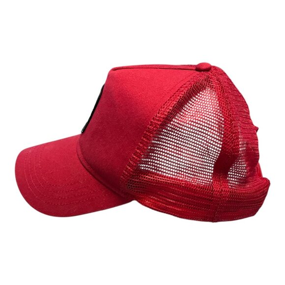 Red Trucker Hat with Mickey Mouse Patch – Japanese Text “Make It Impossible” - Picture 3 of 5